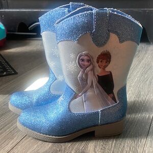 Frozen Blue Glitter Kids Boots